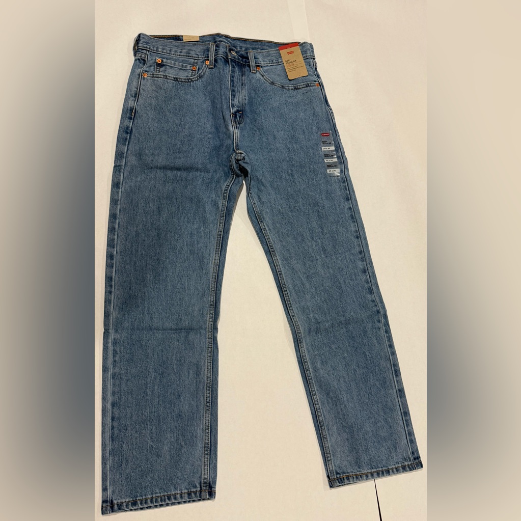 New! Levi's Men's Straight 505 Regular Blue Jeans Size- 34x30